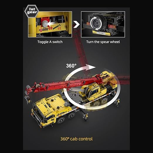 🏗️ 1831Pcs Motorized Building Blocks Crane Model | Real Prototype Replica with Remote Control