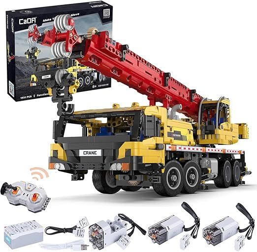 🏗️ 1831Pcs Motorized Building Blocks Crane Model | Real Prototype Replica with Remote Control