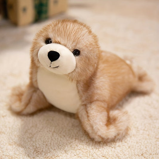 Adorable Flopped Sea Lion Plush Toy Ultra-Soft Lazy Pose Stuffed Animal with Flippers for Nursery Snuggles/Calming Sensory Play