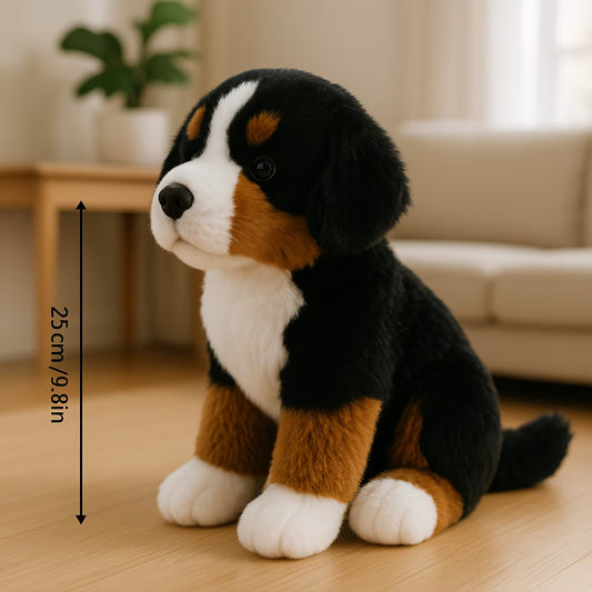 Realistic Bernese Mountain Dog Plush Toy - an Ultra-Soft Little Dog, a Lifelike And Adorable Puppy Doll, Suitable for Both Children And Adults