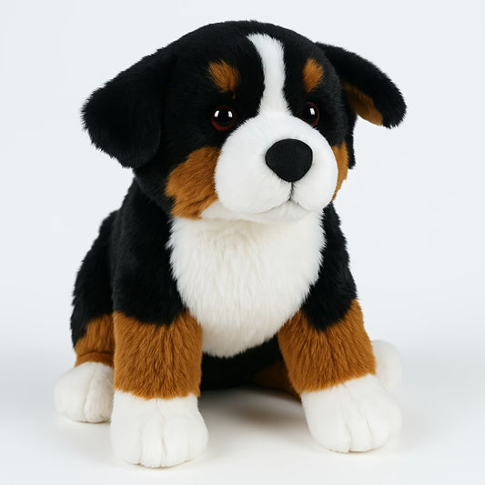 Realistic Bernese Mountain Dog Plush Toy - an Ultra-Soft Little Dog, a Lifelike And Adorable Puppy Doll, Suitable for Both Children And Adults